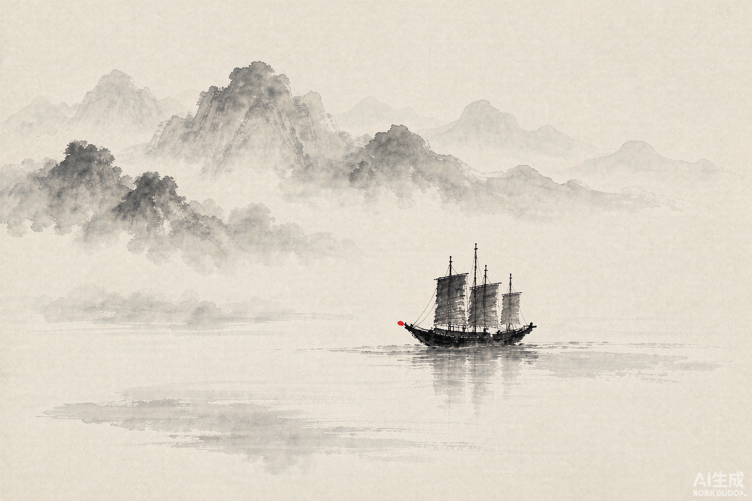 红头船水墨